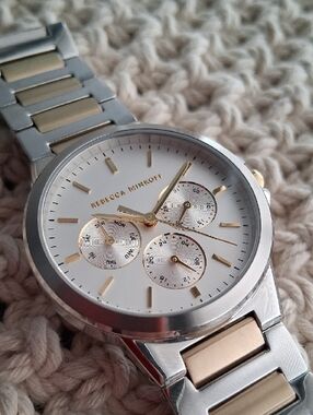 Rebecca Minkoff Two-Tone Silver and Gold Bracelet Watch 36mm